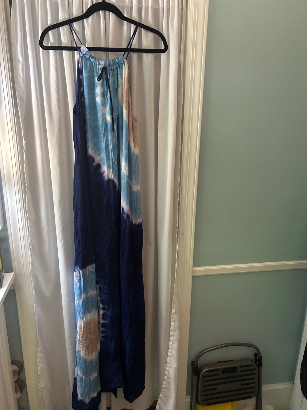 Young Fabulous & Broke Navy, Light Blue & Cream Tie-Dye Maxi Skirt